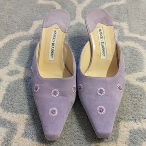 Manolo Blahnik suede mules size 35.5